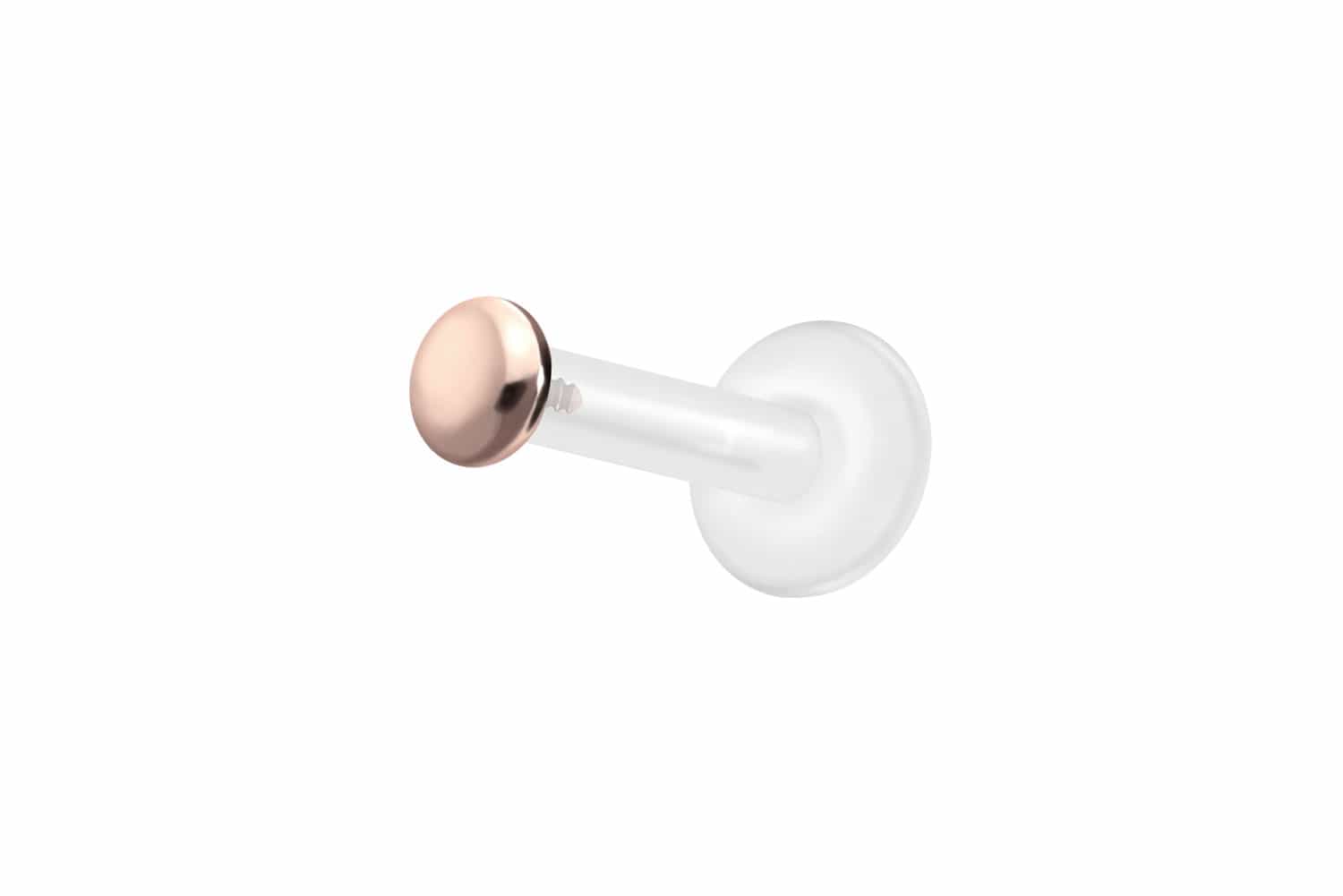 PTFE Labret Piercing mit Innengewinde + Titan-Aufsatz FLACH
